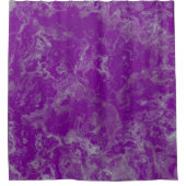 紫と青の大理石の抽象芸術 シャワーカーテン (正面)