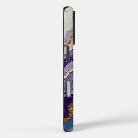紫と青の大理石の渦巻き金ゴールド Case-Mate iPhoneケース (裏面 / 右)