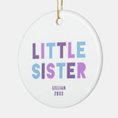 紫と青の妹のパーソナライズされたベビーガール セラミックオーナメント (左)