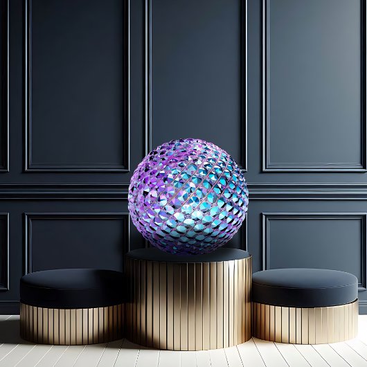 紫と青の宝石が探す ラウンドクッション