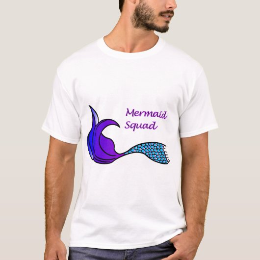 紫と青の尾を持つ人魚の分隊 Tシャツ (正面)