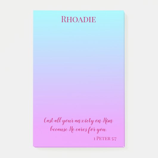 紫と青の平和かわいらし感動的 ポストイット (正面)