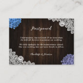 紫と青の延期結婚の発表 エンクロージャーカード (正面)