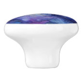 紫と青の抽象芸術の水色の泥酔した渦巻き セラミックノブ (側面)