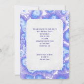 紫と青の抽象芸術パターン 招待状 (正面)