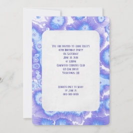 紫と青の抽象芸術パターン 招待状