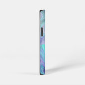 紫と青の抽象芸術フェイク大理石 iPhoneケース (右側面)