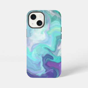 紫と青の抽象芸術フェイク大理石 iPhone 13 MINIケース
