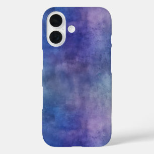 紫と青の抽象芸術水色スタイル iPhone 16ケース
