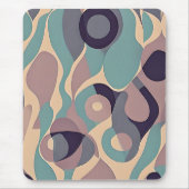 紫と青の抽象芸術波のミュート マウスパッド (正面)