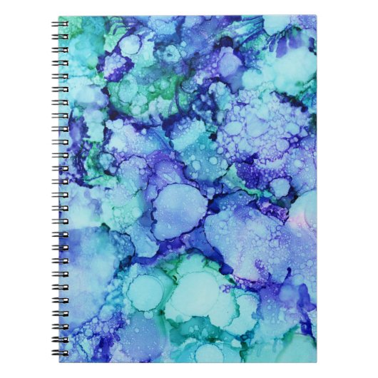 紫と青の抽象芸術絵画の ノートブック (正面)