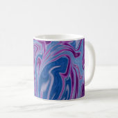 紫と青の抽象芸術絵画 コーヒーマグカップ (正面右)