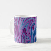 紫と青の抽象芸術絵画 コーヒーマグカップ (正面左)