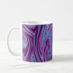 紫と青の抽象芸術絵画 コーヒーマグカップ