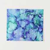 紫と青の抽象芸術絵画 タペストリー (正面(横))