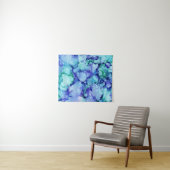 紫と青の抽象芸術絵画 タペストリー (インサイチュ(横))