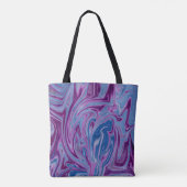 紫と青の抽象芸術絵画 トートバッグ (裏面)