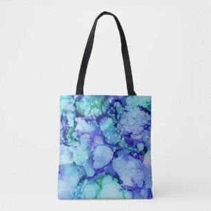紫と青の抽象芸術絵画 トートバッグ