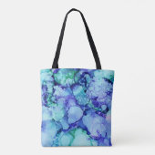 紫と青の抽象芸術絵画 トートバッグ (裏面)