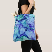 紫と青の抽象芸術絵画 トートバッグ (クローズアップ)