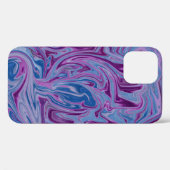 紫と青の抽象芸術絵画 Case-Mate iPhoneケース (裏面 (横))
