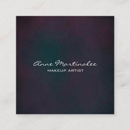 紫と青の抽象芸術 グランジ スクエア名刺 (正面)