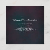 紫と青の抽象芸術 グランジ スクエア名刺 (裏面)