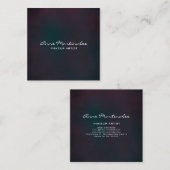 紫と青の抽象芸術 グランジ スクエア名刺 (正面/裏面)