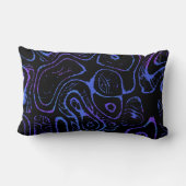 紫と青の抽象芸術 ランバークッション (裏面)