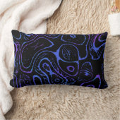 紫と青の抽象芸術 ランバークッション (ブランケット)