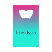 紫と青の放射美しい クレジットカード栓抜き (正面)