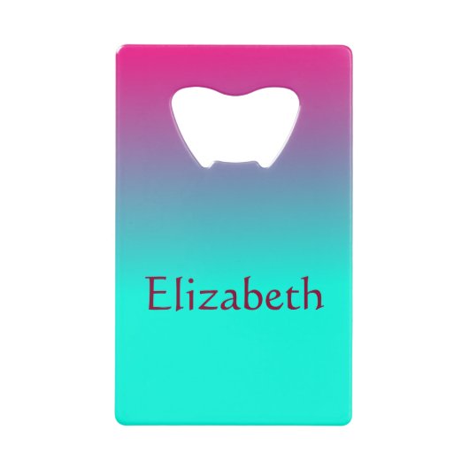 紫と青の放射美しい クレジットカード栓抜き (正面)