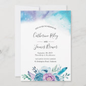 紫と青の春フローラ結婚式招待状 招待状 (正面)