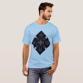 紫と青の曼荼羅の花 Tシャツ (正面フル)