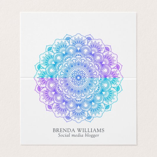 紫と青の曼荼羅 名刺 (外部フラット)