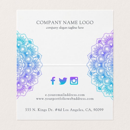 紫と青の曼荼羅 名刺 (内部フラット)
