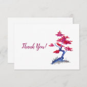 紫と青の木のサンキューカード サンキューカード (正面/裏面)