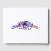 紫と青の水の色のフローラ結婚 ゲストブック (裏面)