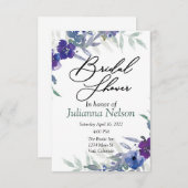 紫と青の水の色の招待 招待状 (正面/裏面)