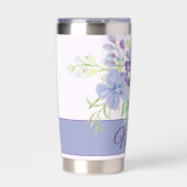 紫と青の水彩模様をカスタマイズ 保温保冷タンブラー (正面)