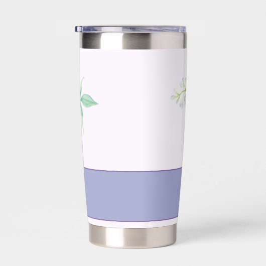 紫と青の水彩模様をカスタマイズ 保温保冷タンブラー (右面)