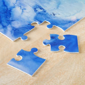 紫と青の水色のグラデーション ジグソーパズル (側面)