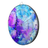 紫と青の水色のグラデーション ダーツボード (正面右)