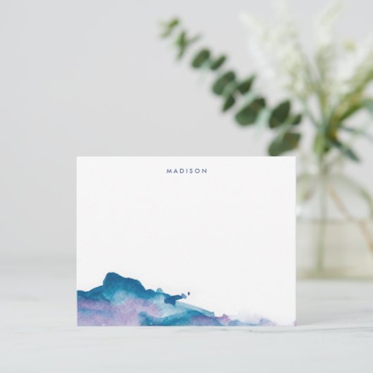 紫と青の水色のサンキューカード 招待状 (スタンド正面)