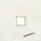 紫と青の水色のフローラパーソナライズされた、 ポストイット (デスク上)