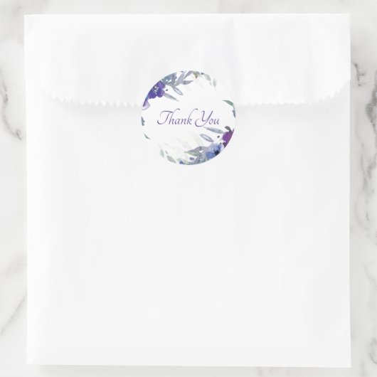 紫と青の水色のフローラ感謝していはクラス ラウンドシール (バッグ)