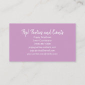 紫と青の水色のブラシストローク 名刺 (裏面)