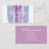 紫と青の水色のブラシストローク 名刺 (正面/裏面)