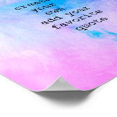 紫と青の水色の抽象芸術を追加引用文 ポスター (角)