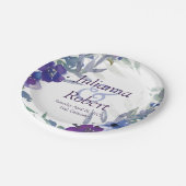紫と青の水色の結婚紙プレート ペーパープレート (アングル)